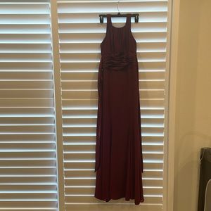Beautiful long burgundy dress.